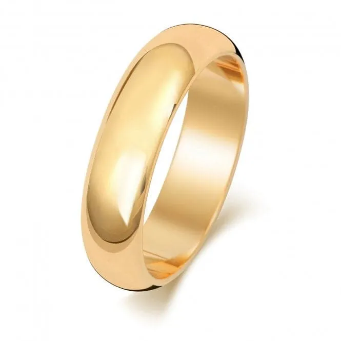 Wedding Band 9ct D Shape 5 mm Wedding  Ring W105UL