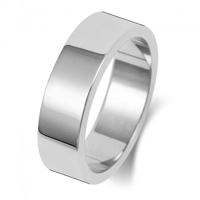 Wedding Band 9K Flat Flat 6 mm - 1.25 Wedding  Ring W176WL