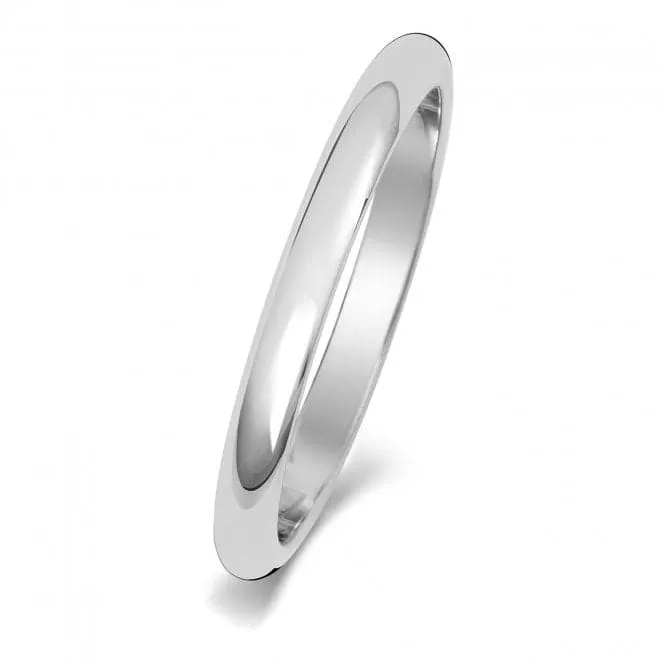 Wedding Band Platinum D Shape 2mm-1.4 Wedding  Ring WP101M