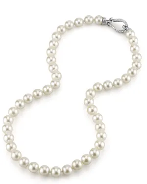 White Japanese Akoya Pearl Necklace, 8.5-9.0mm - AAA Quality