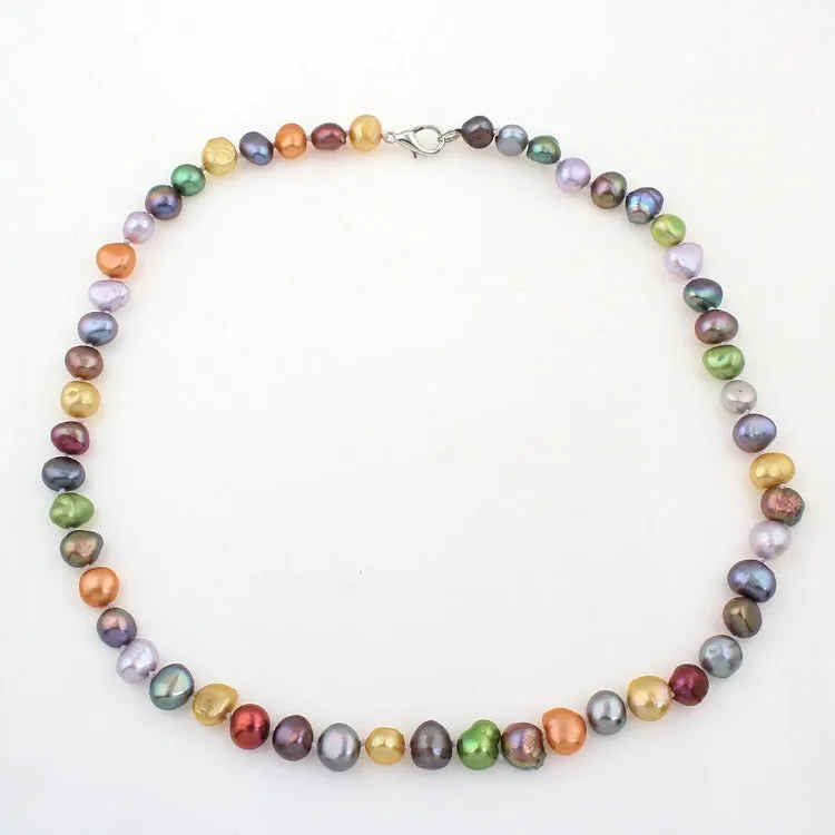 Women's Multi-colour Culture Baroque Pearl Necklace Bracelet Earrings Set