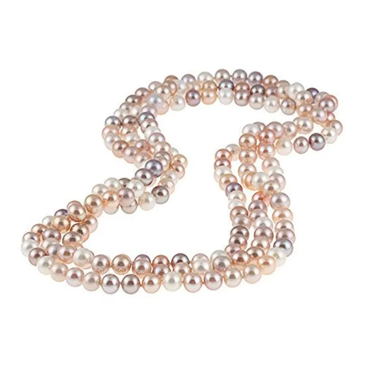 Women's Pearl Necklace 8-9mm Multicolour Freshwater Pearl Necklace, 120cm Long