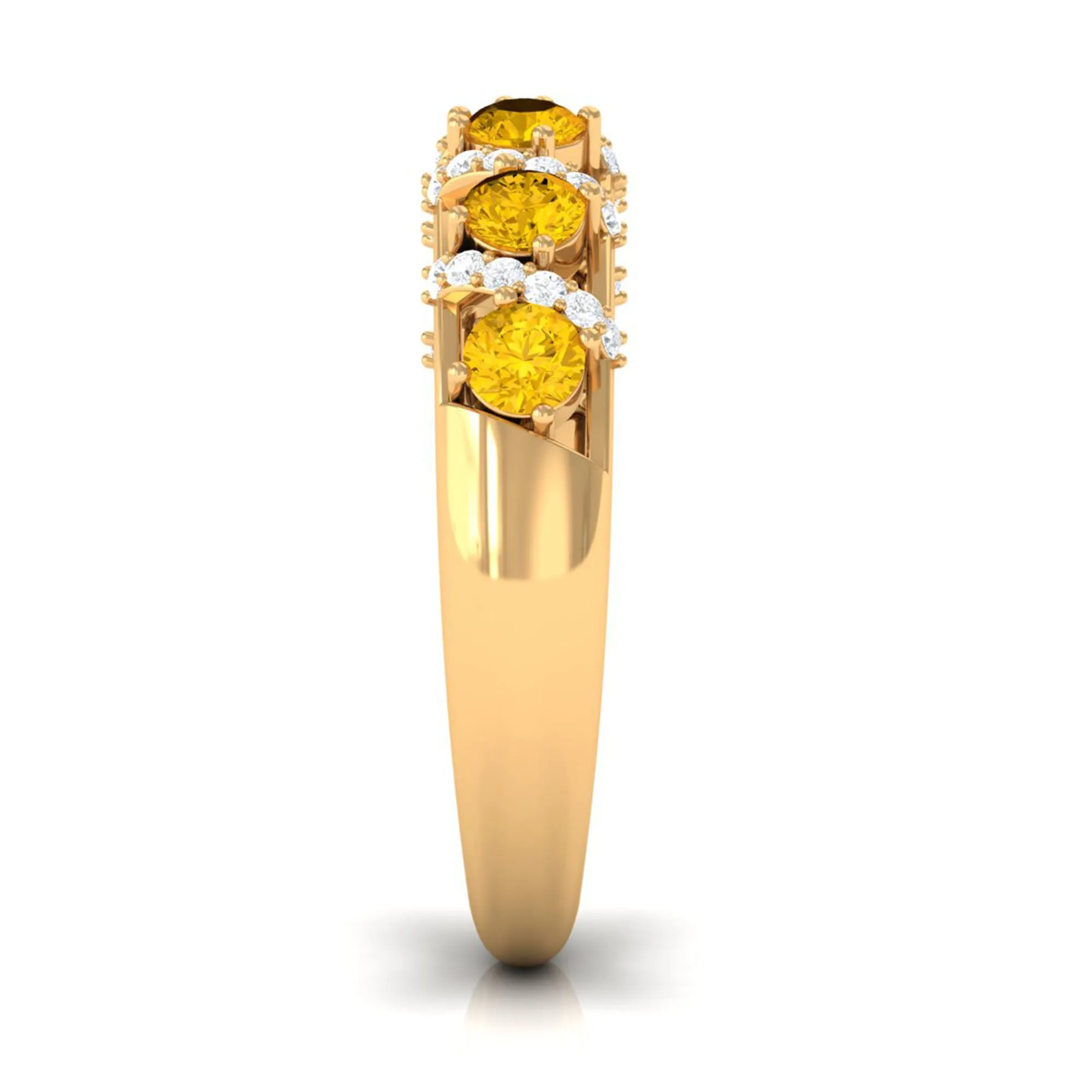 Yellow Sapphire Designer Anniversary Ring