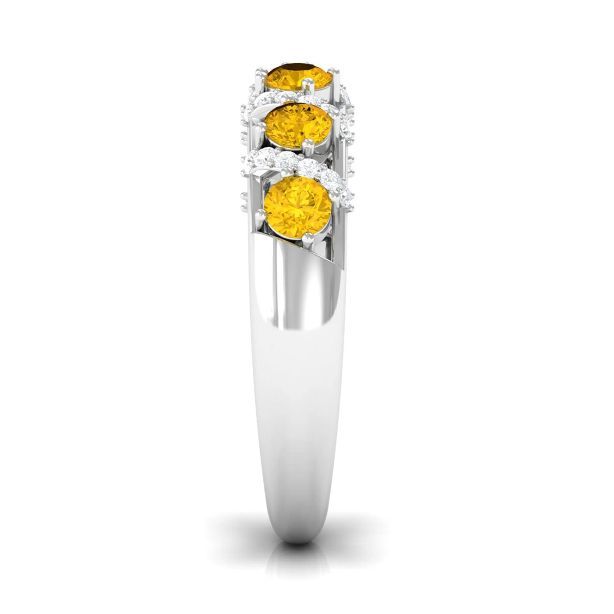 Yellow Sapphire Designer Anniversary Ring