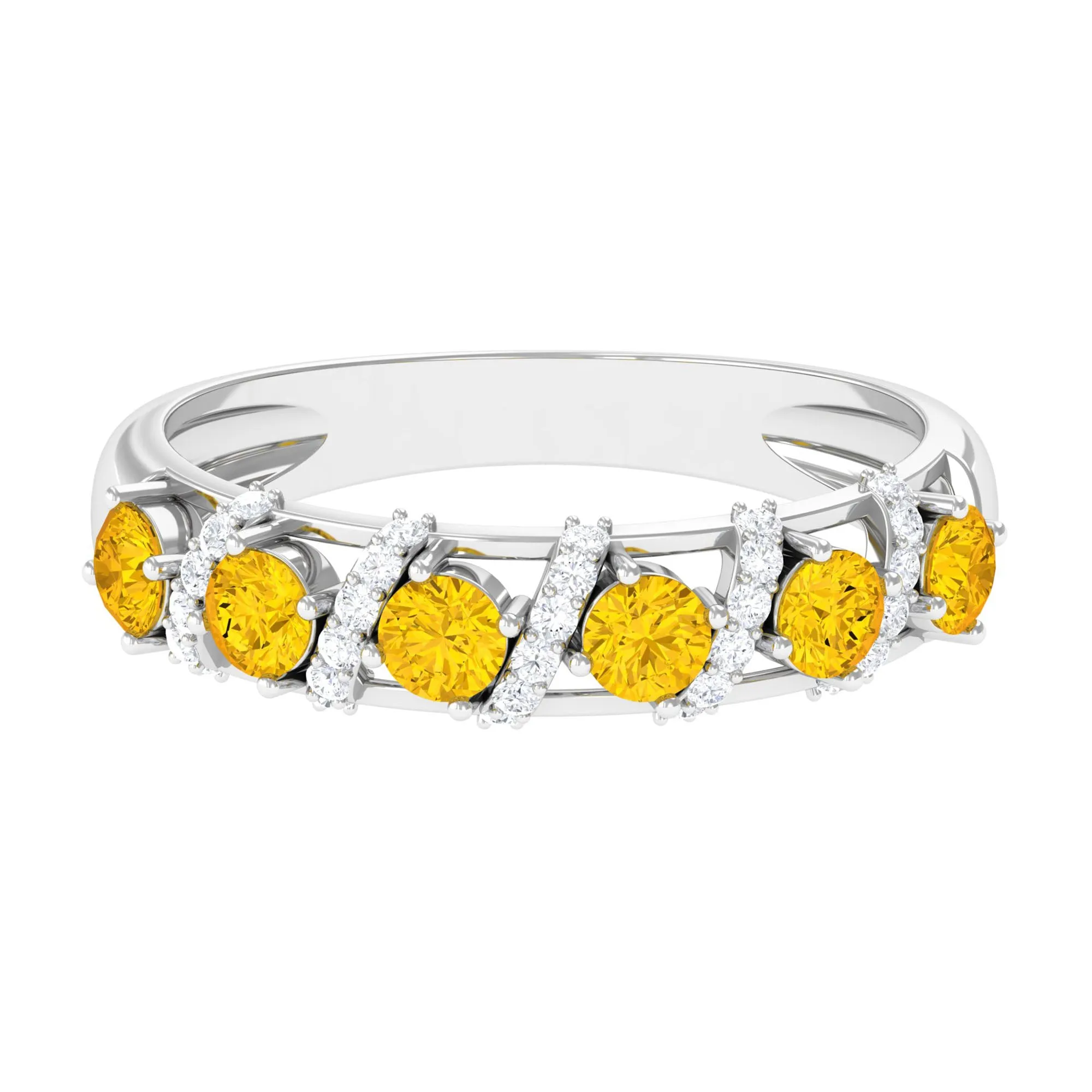 Yellow Sapphire Designer Anniversary Ring