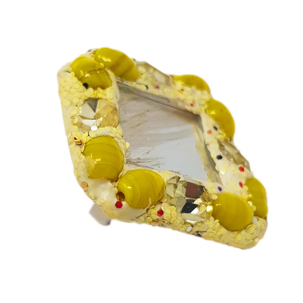 YELLOW SQUARE COCKTAIL RING