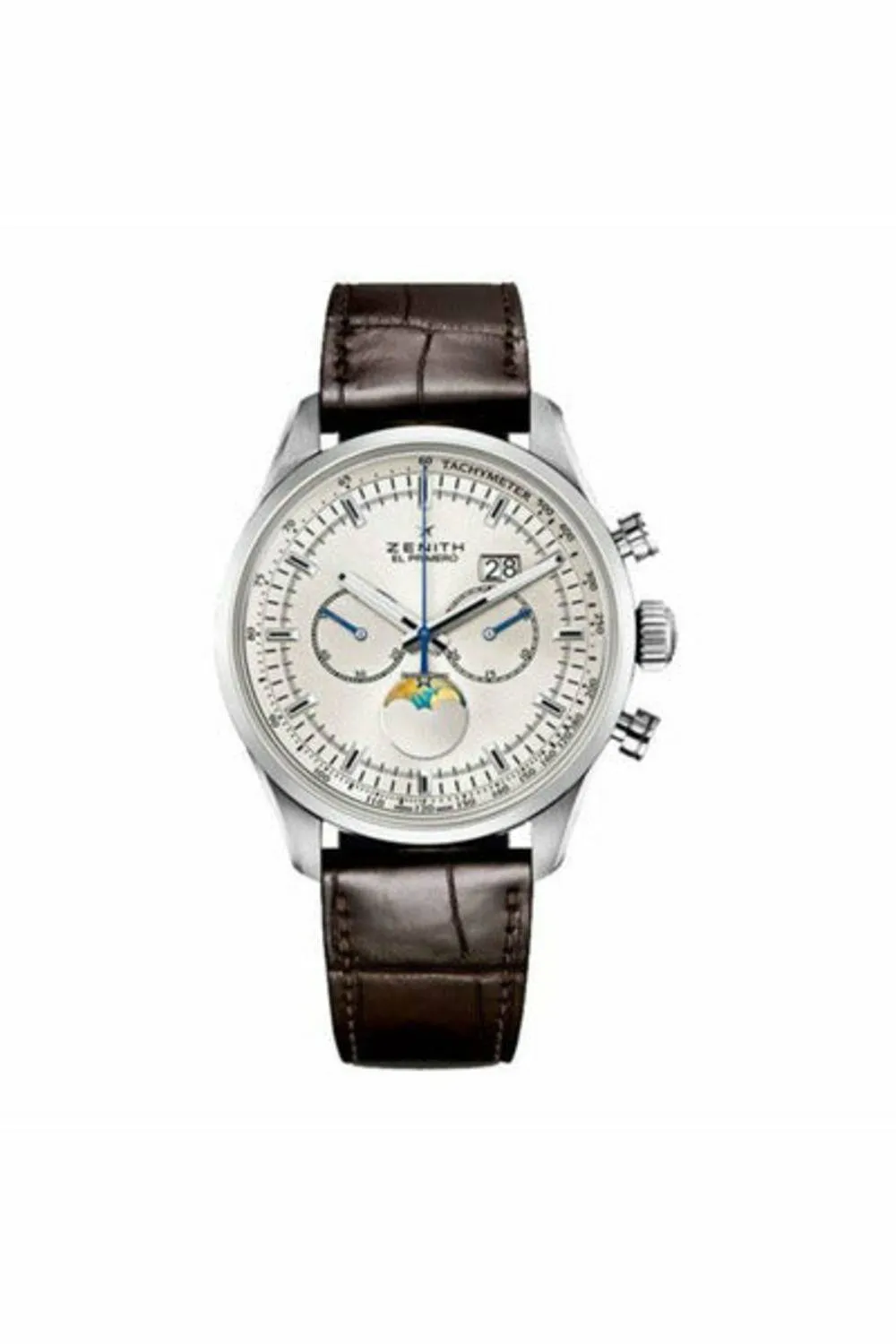 zenith el primero helios in steel on steel bracelet with silver dial ref. 03.2160.4047/02.c713